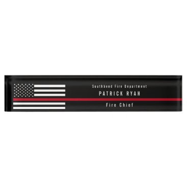Thin Red Line Firefighter Flag Add Name Desk Name Plate Thin Red Line Firefighter Flag Add Name Desk Name Plate