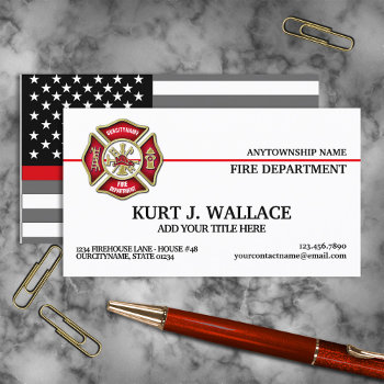 Thin Red Line Firefighter Flag Business Card by reflections06 at Zazzle