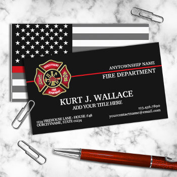 Thin Red Line Firefighter Flag Business Card by reflections06 at Zazzle