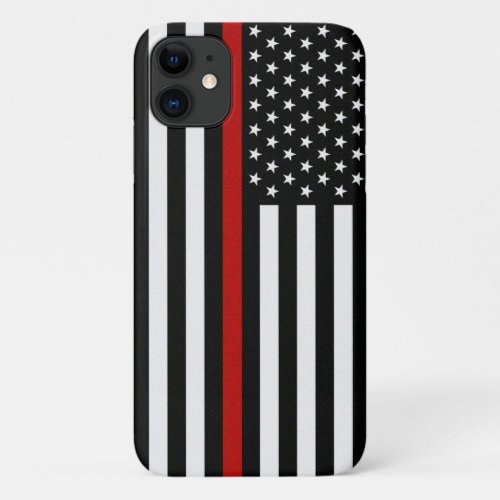 Thin Red Line Firefighter Flag iPhone 11 Case