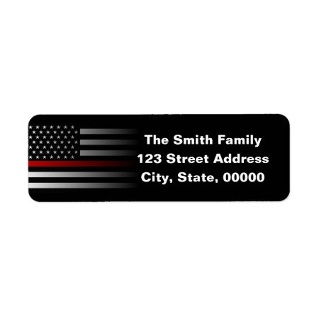 Thin Red Line Firefighter Flag Label