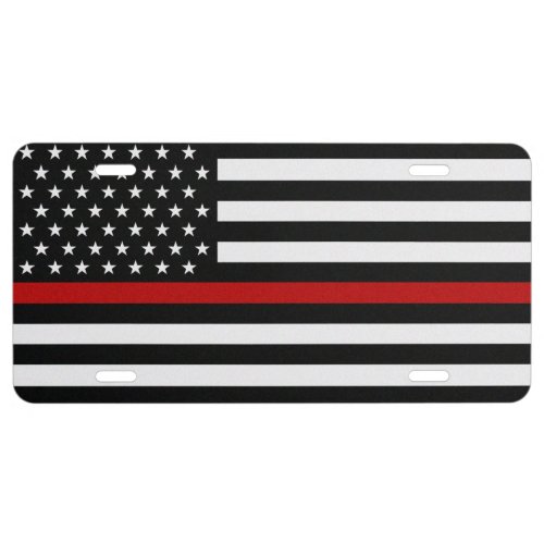 Thin Red Line Firefighter Flag License Plate