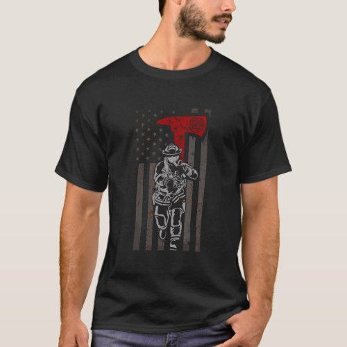 Thin Red Line Firefighter Flag Support For Firefig T_Shirt
