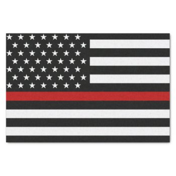 Thin Red Line Firefighter Flag Tissue Paper by ThinBlueLineDesign at Zazzle