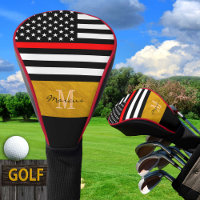 Thin Red Line & Firefighter Flag USA / Monogrammed