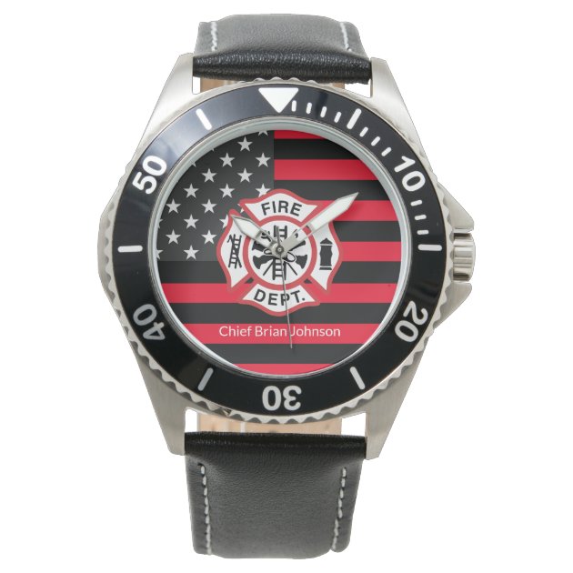 Thin red clearance line watch