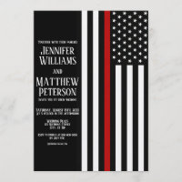 Thin Red Line Firefighter Flag Wedding