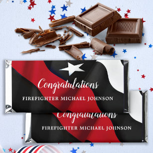 Thin Red Line Firefighter Graduation Party Candy Hershey Bar Favors