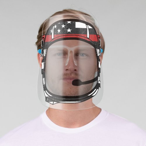 Thin Red Line Firefighter Helmet Grey Screen Face Shield