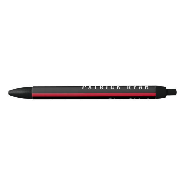 Thin Red Line Firefighter Monogrammed Pen (Front)