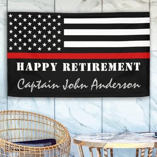 Thin Red Line Firefighter Retirement Party  Banner