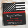 Thin Red Line Firefighter Retirement Party Guest Notebook