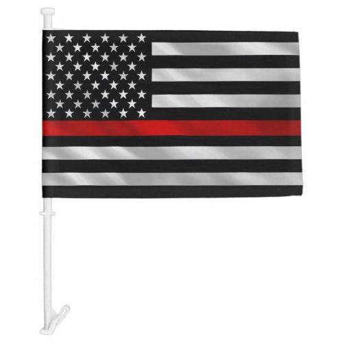 Thin Red Line Firefighter Support United States Car Flag