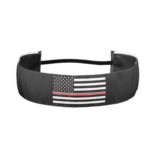 Thin Red Line Firefighters Heroes American Flag Athletic Headband