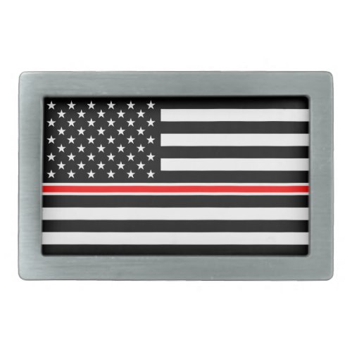Thin Red Line Firefighters Heroes American Flag Belt Buckle