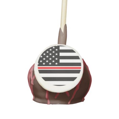 Thin Red Line Firefighters Heroes American Flag Cake Pops