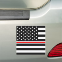 Thin Red Line Firefighters Heroes American Flag