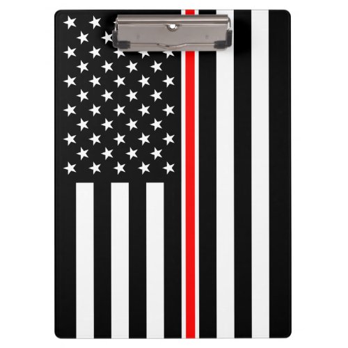 Thin Red Line Firefighters Heroes American Flag Clipboard