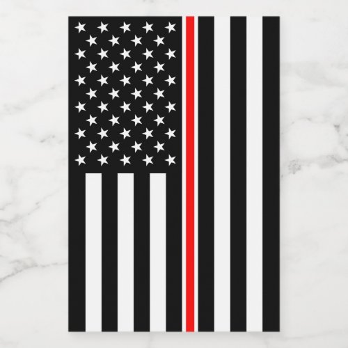 Thin Red Line Firefighters Heroes American Flag Food Label