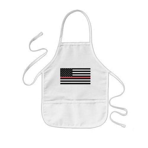 Thin Red Line Firefighters Heroes American Flag Kids Apron
