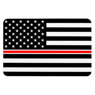 Thin Red Line Firefighters Heroes American Flag Magnet