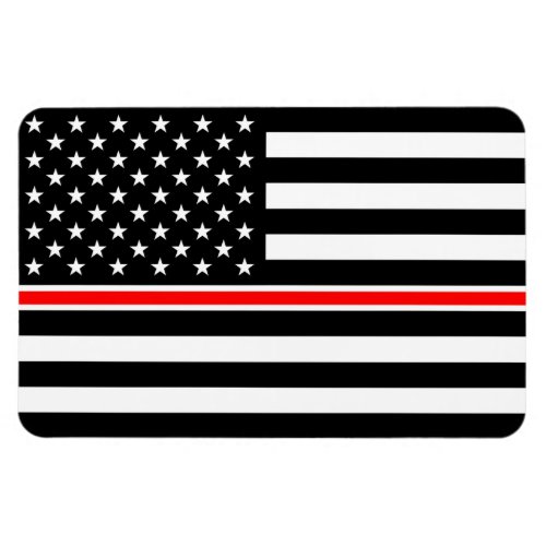 Thin Red Line Firefighters Heroes American Flag Magnet