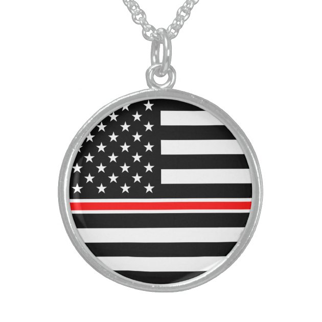 Thin red on sale line necklace