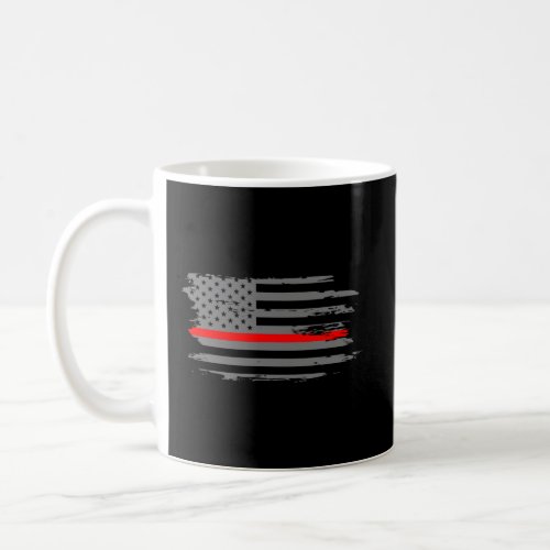 Thin Red Line Fireman Fire Rescue American Flag Ho Coffee Mug