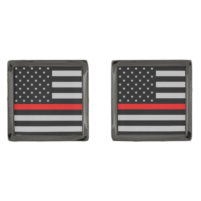 Thin Red Line Fireman Flag Cufflinks (Front)