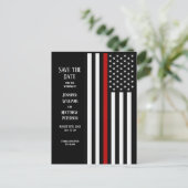 Thin Red Line Flag Announcement Postcard (Standing Front)
