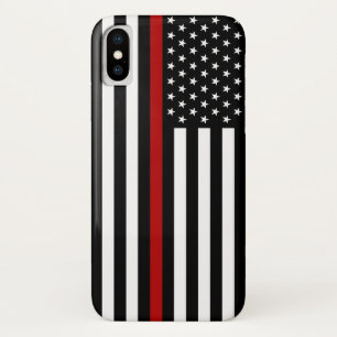 Thin Red Line Flag iPhone X Case