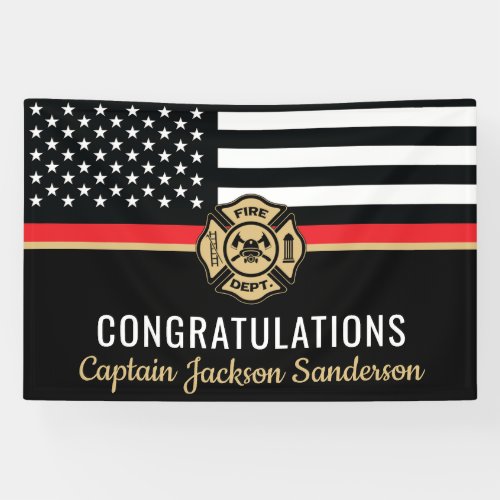 Thin Red Line Flag Congrats Firefighter Retirement
