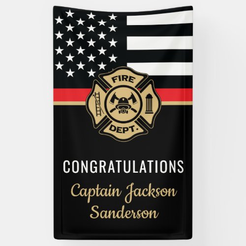 Thin Red Line Flag Congrats Firefighter Retirement