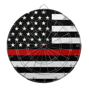 Thin Red Line Flag Dart Board by ThinBlueLineDesign at Zazzle