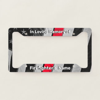 Thin Red Line Flag Fallen Firefighter Memorial License Plate Frame