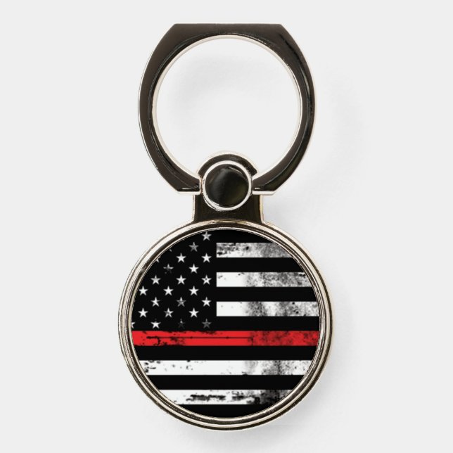 Thin Red Line Flag Fire Fighter Phone Grip (Front)