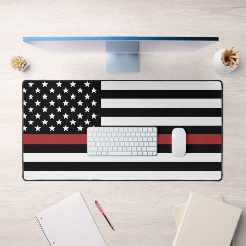 Thin Red Line Flag Firefighter Fire Rescue Dept Desk Mat