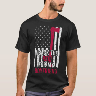 Thin Red Line Flag Firefighter Girlfriend T-Shirt