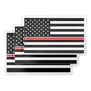 Thin Red Line Flag: Firefighter Hero Memorial Acrylic Tray