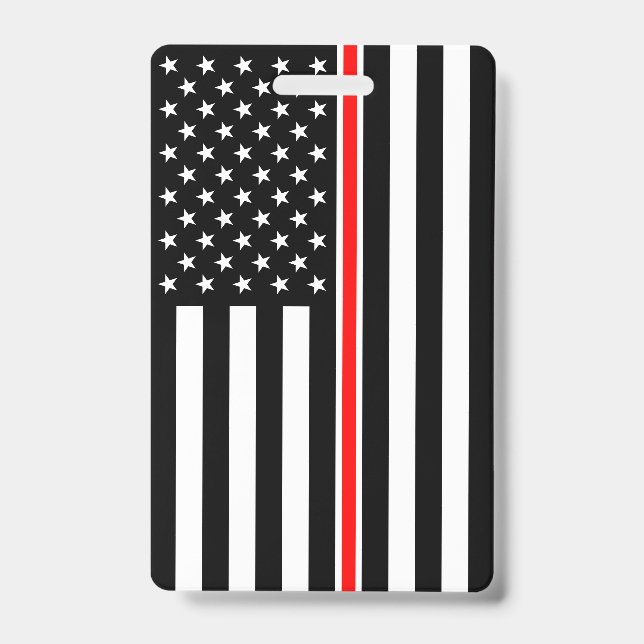 Thin Red Line Flag: Firefighter Hero Memorial Badge (Front)