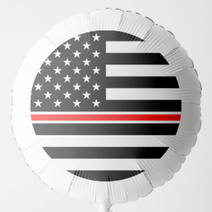 Thin Red Line Flag: Firefighter Hero Memorial Balloon