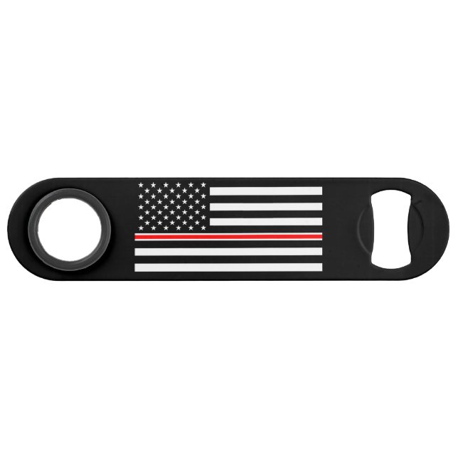 Thin Red Line Flag: Firefighter Hero Memorial Bar Key (Front (Horizontal))