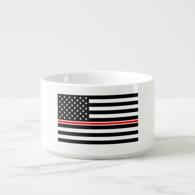 Thin Red Line Flag: Firefighter Hero Memorial Bowl (Center)
