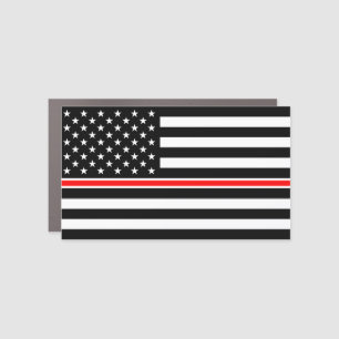 Thin Red Line Flag: Firefighter Hero Memorial Car Magnet