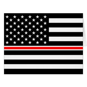 Thin Red Line Flag: Firefighter Hero Memorial Cards