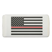Thin Red Line Flag: Firefighter Hero Memorial Eraser (Front)