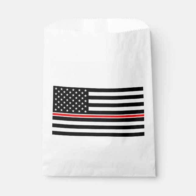 Thin Red Line Flag: Firefighter Hero Memorial Favor Bag (Front)