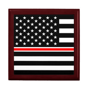 Thin Red Line Flag: Firefighter Hero Memorial Gift Box