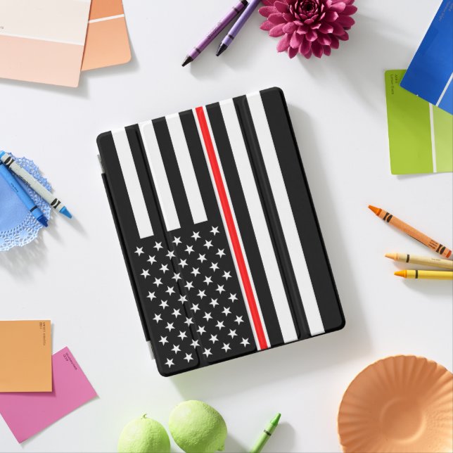 Thin Red Line Flag: Firefighter Hero Memorial iPad Smart Cover (In Situ)