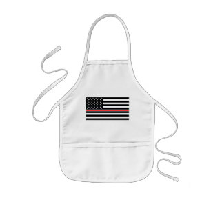 Thin Red Line Flag: Firefighter Hero Memorial Kids' Apron